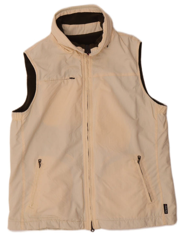 Think Pink Womens Oversized Reversible Gilet IT 40 Small Beige Polyamide