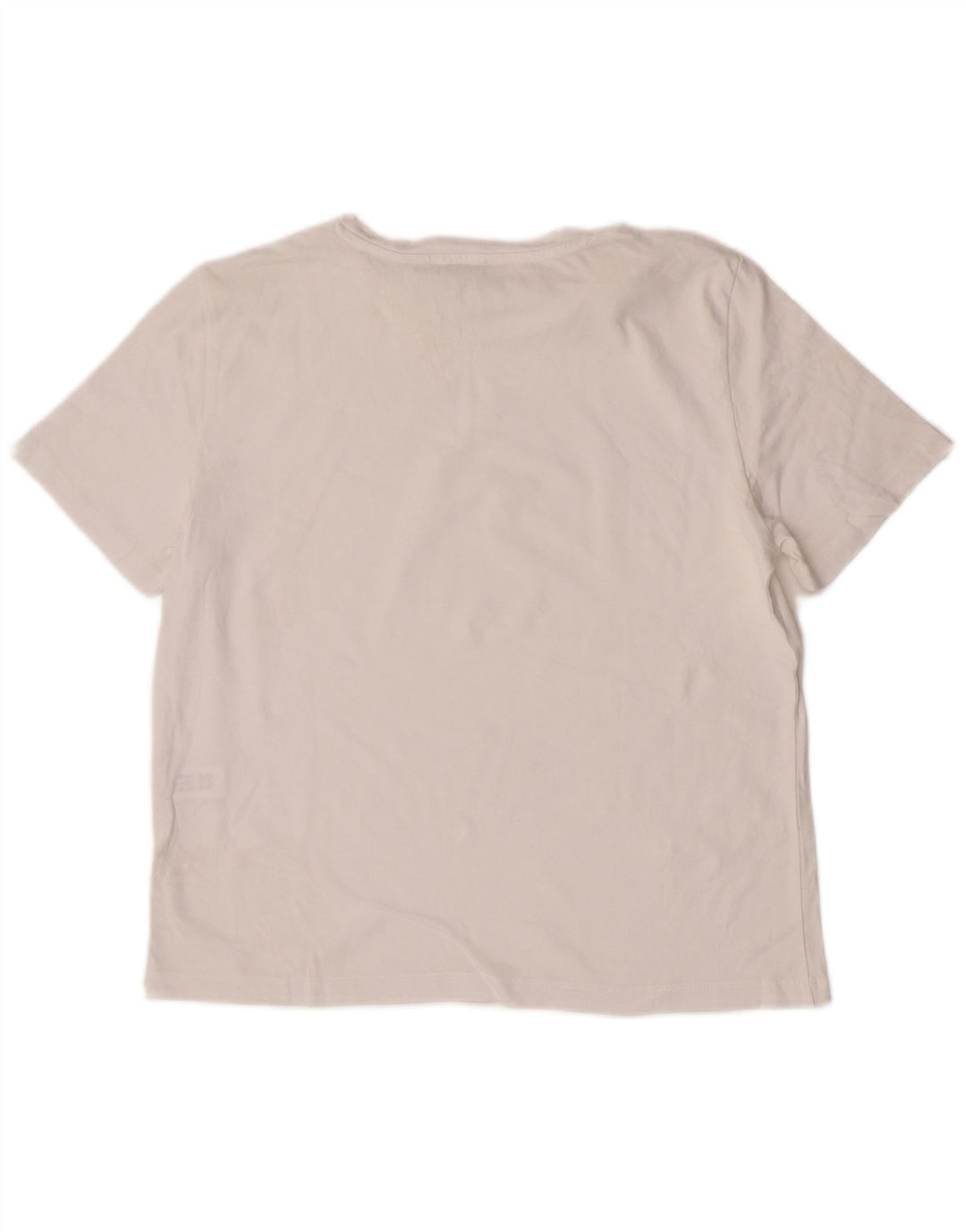 Zara Γυναικείο T-Shirt Top UK 14 Μεσαίο λευκό βαμβακερό