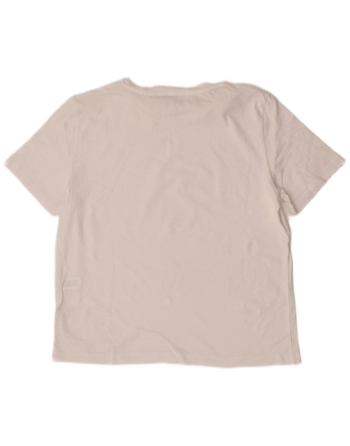 Zara Γυναικείο T-Shirt Top UK 14 Μεσαίο λευκό βαμβακερό