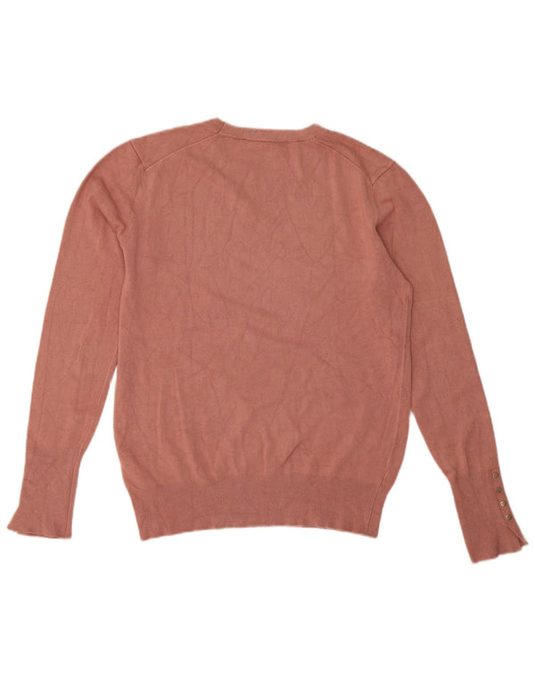 Zara Γυναικείο πουλόβερ με λαιμόκοψη UK 18 XL Pink Viscose