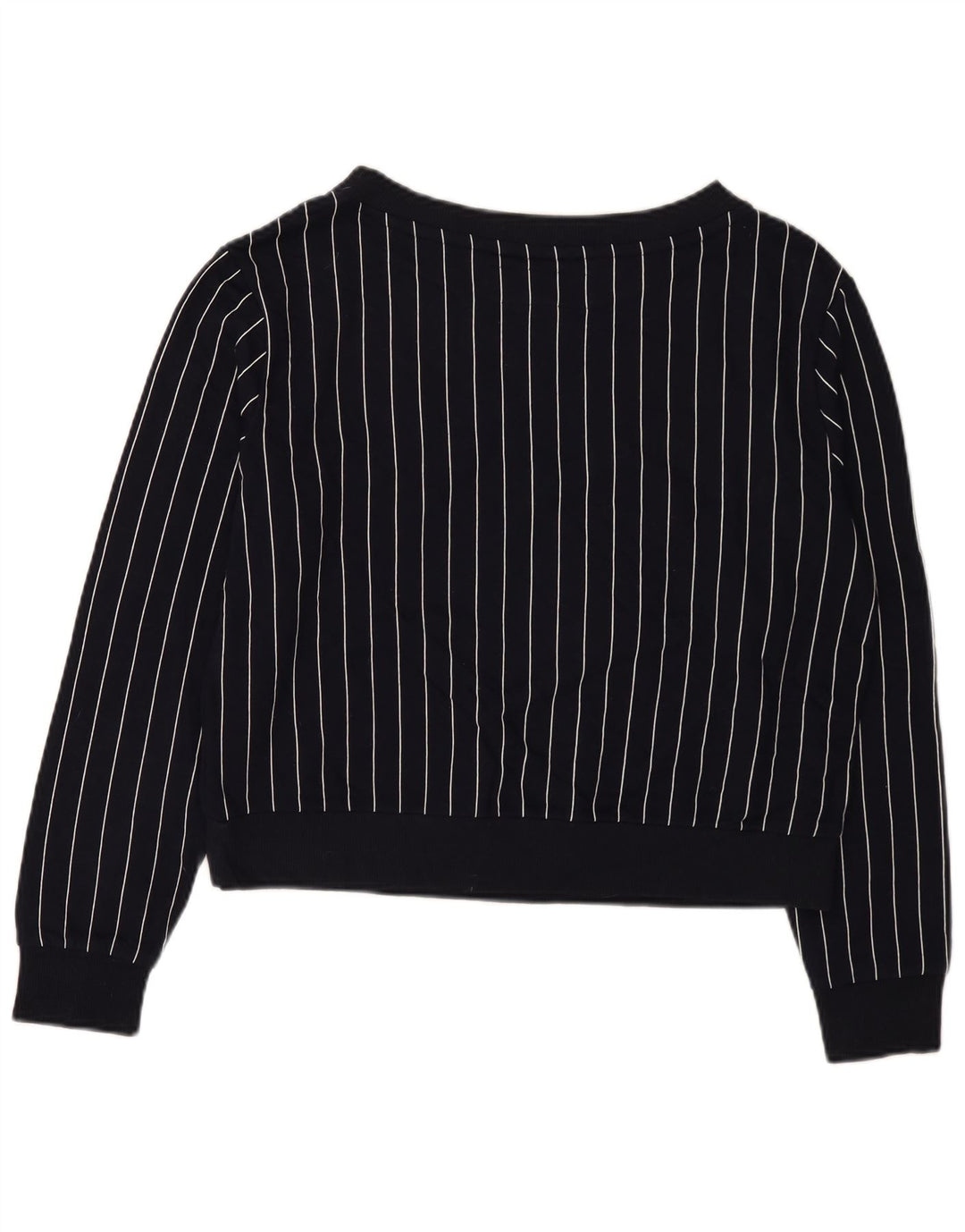 Γυναικείο γραφικό φούτερ Benetton Jumper UK 14 Medium Navy Blue ριγέ