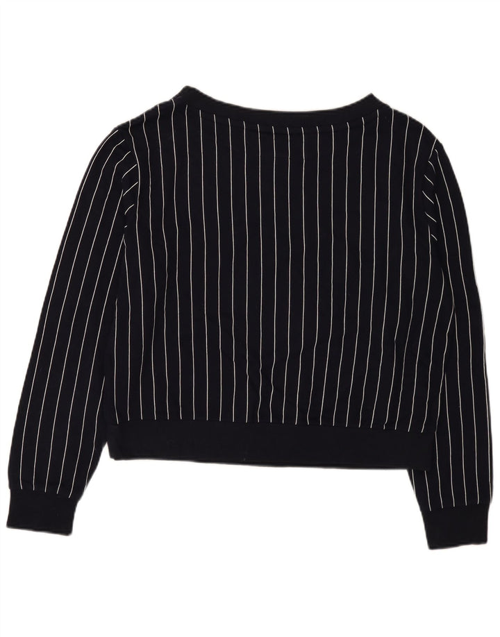 Γυναικείο γραφικό φούτερ Benetton Jumper UK 14 Medium Navy Blue ριγέ