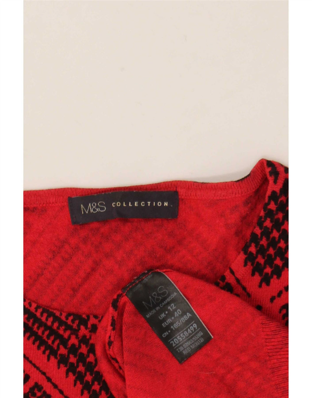Marks & Spencer Γυναικείο πουλόβερ με λαιμόκαυστο UK 12 Medium Red