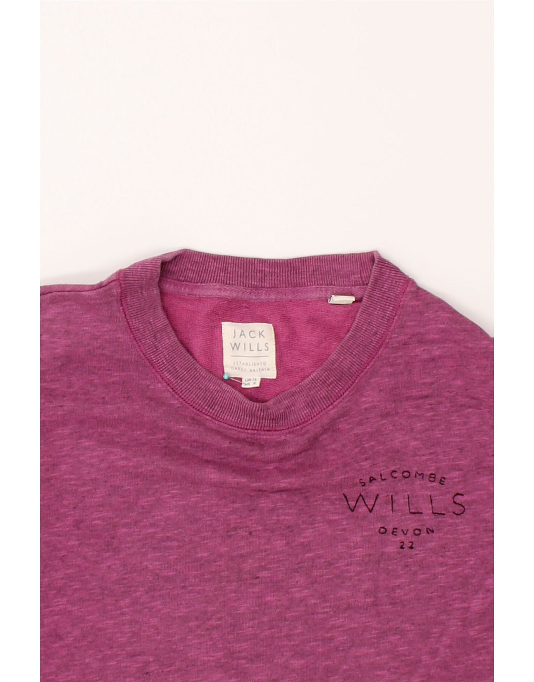 JACK WILLS Womens Sweatshirt Jumper UK 12 Medium  Purple Cotton Vintage Jack Wills and Second-Hand Jack Wills from Messina Hembry 