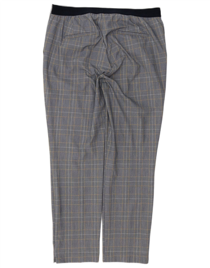 Zara Γυναικείο ίσιο παντελόνι Chino XL W32 L28 Blue Check Viscose