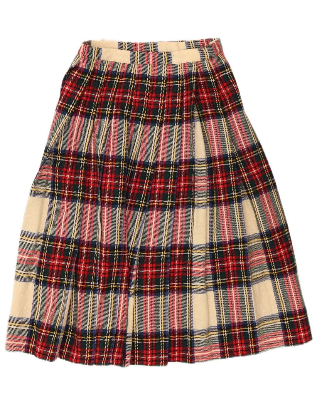 VINTAGE Γυναικεία Wrap Φούστα W24 XS Πολύχρωμη καρό μαλλί