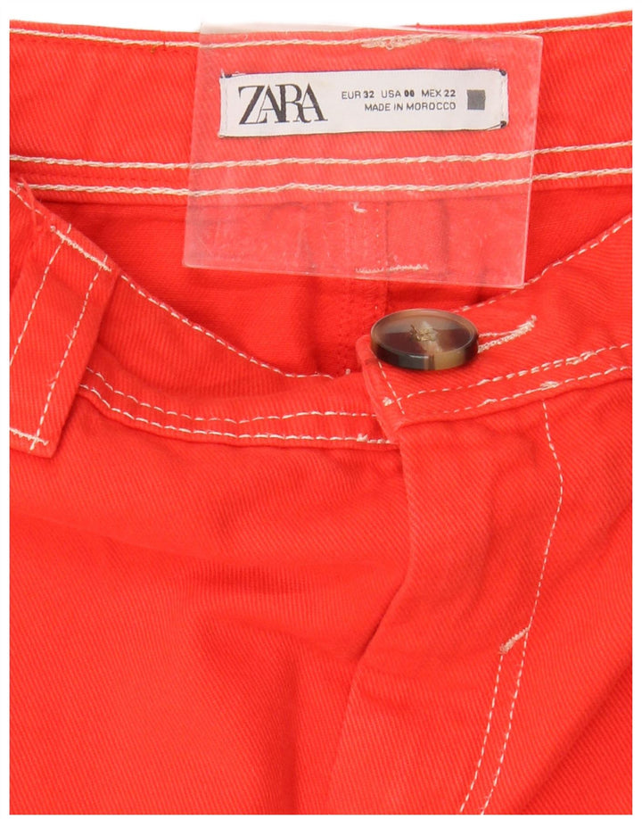 ZARA Γυναικείο παντελόνι με φαρδύ πόδι με ψηλή μέση EU 32 2XS W22 L26 Πορτοκαλί