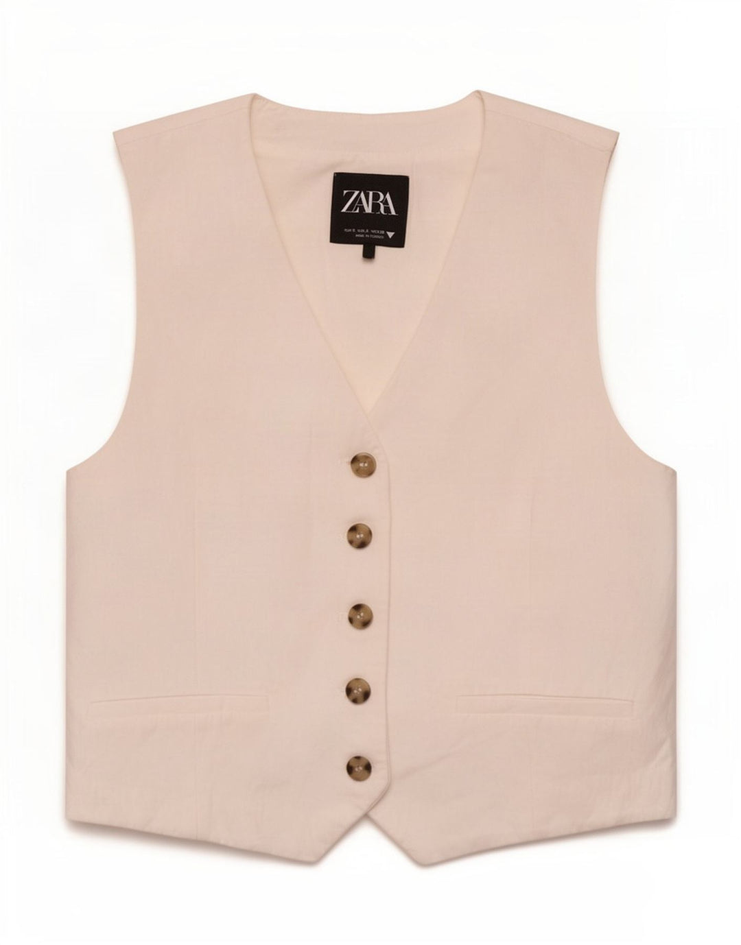 Zara Γυναικείο Γιλέκο UK 10 Small White Viscose