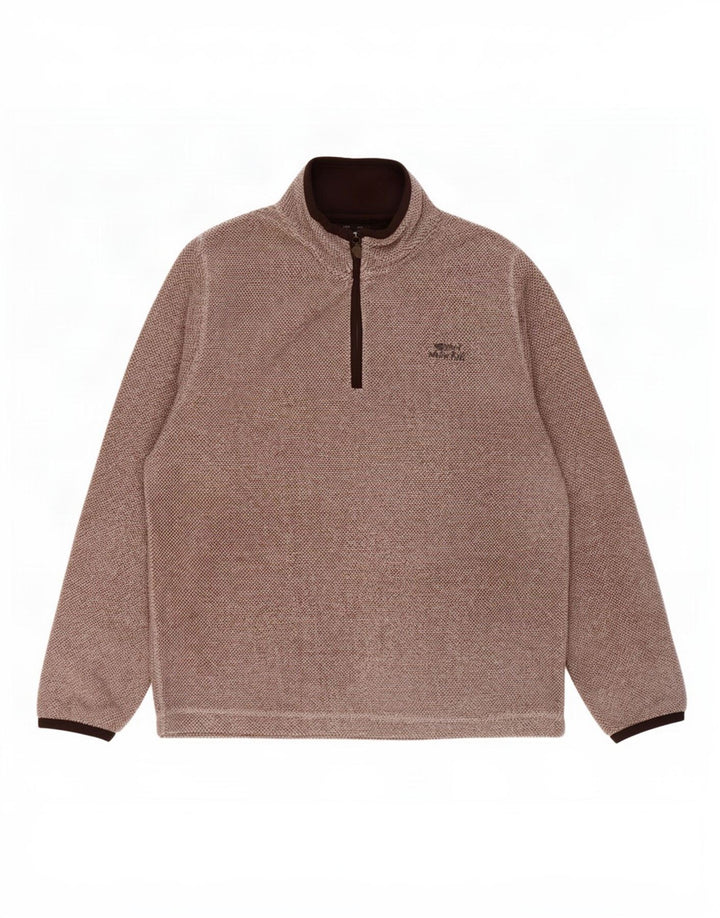 Weird Fish Mens Zip Fleece Jumper με μεγάλο καφέ πολυεστέρα