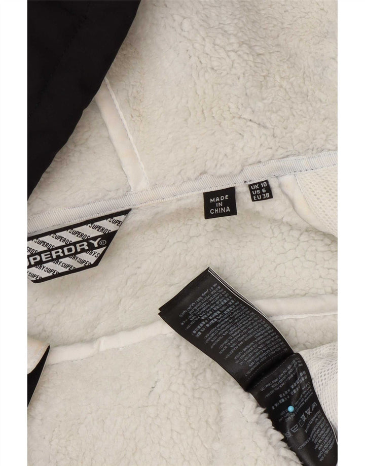 Superdry γυναικείο μπουφάν με κουκούλα αντιανεμικό UK 10 Small Black Polyester