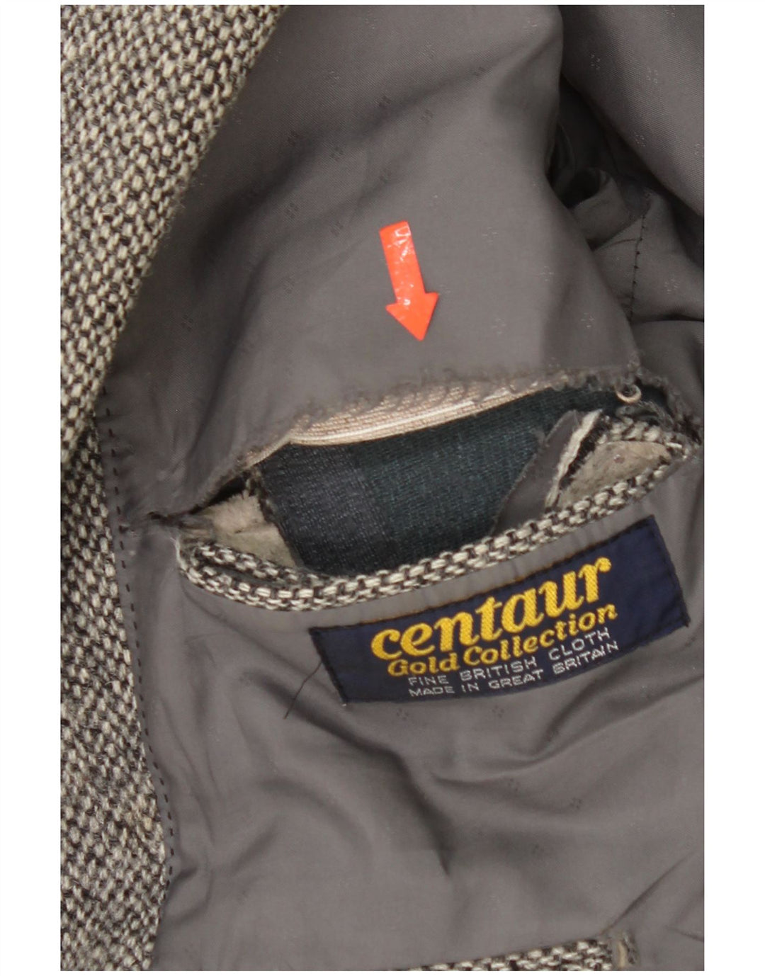 Centaur Mens Harris Tweed Blazer Jacket UK 38 Medium Grey Ψαροκόκκαλο