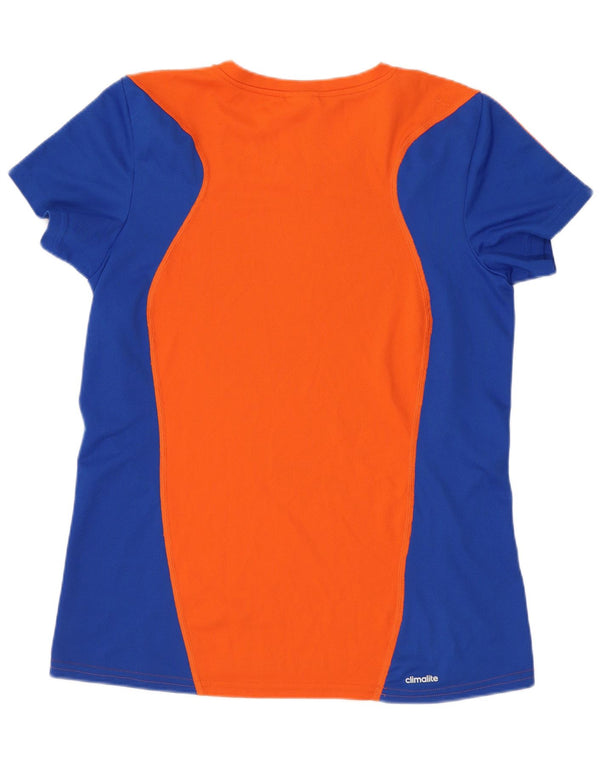 Adidas Γυναικείο T-Shirt Climalite Top UK 16 Large Orange Colourblock