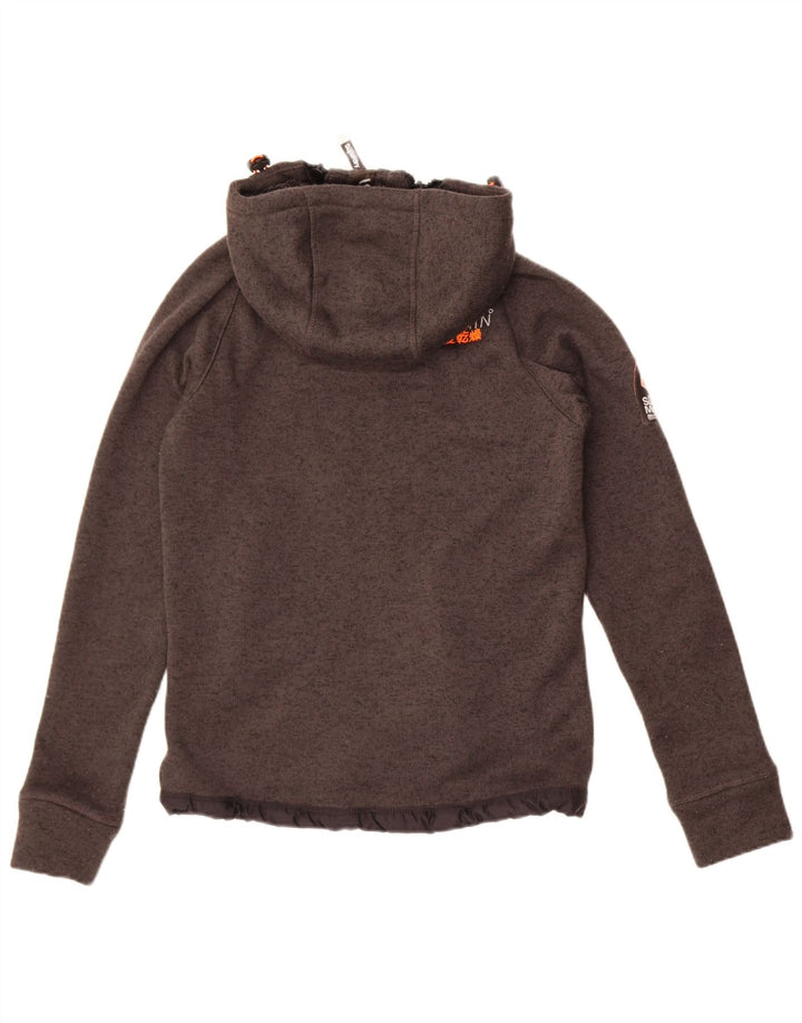 Superdry Ανδρικό πλεκτό μπουφάν με κουκούλα UK 36 Small Grey Flecked Polyester