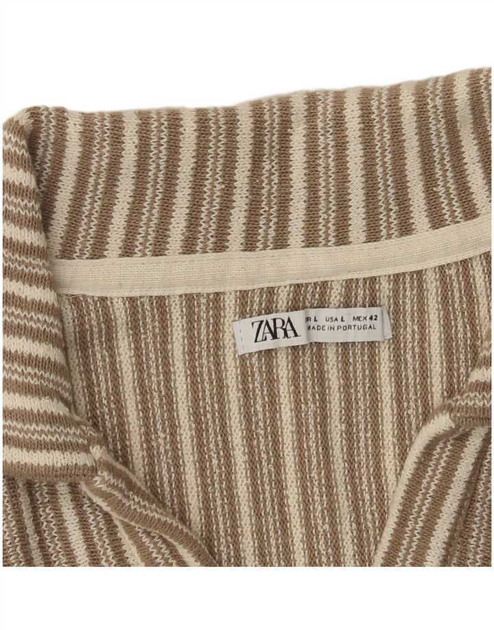 Zara Ανδρικό Πόλο Μπλουζάκι Μεγάλο Μπεζ Ριγέ