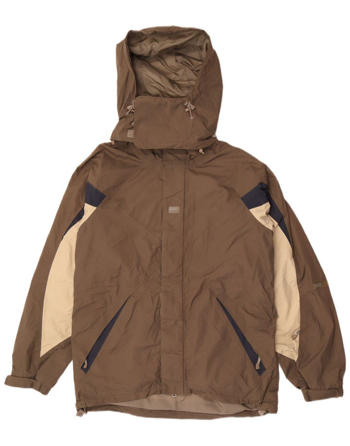 Helly Hansen Ανδρικό μπουφάν βροχής με κουκούλα UK 38 Medium Brown Colorblock Nylon