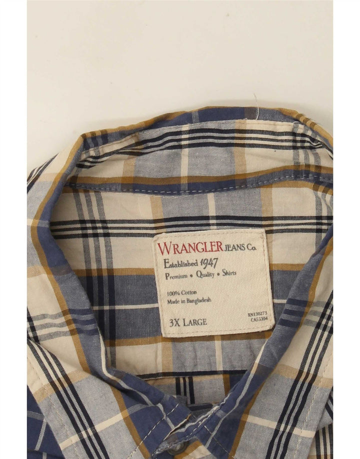 Ανδρικό πουκάμισο Wrangler 3XL Navy Blue Check Cotton