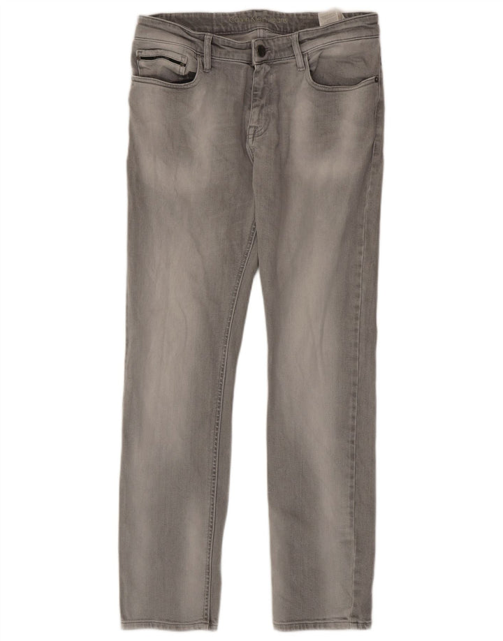 Calvin Klein Ανδρικό Slim Jeans W32 L32 Γκρι βαμβακερό