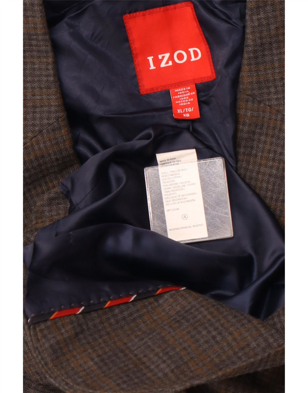 IZOD Ανδρικό σακάκι με 2 κουμπιά σακάκι UK 42 XL Grey Check Polyester