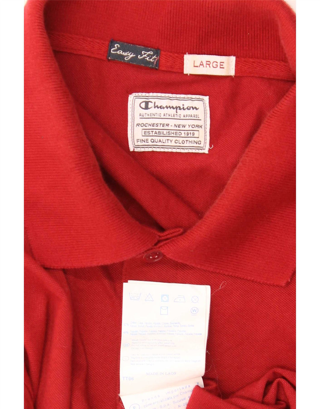Ανδρικό μπλουζάκι πόλο Champion Easy Fit, μεγάλο κόκκινο βαμβακερό