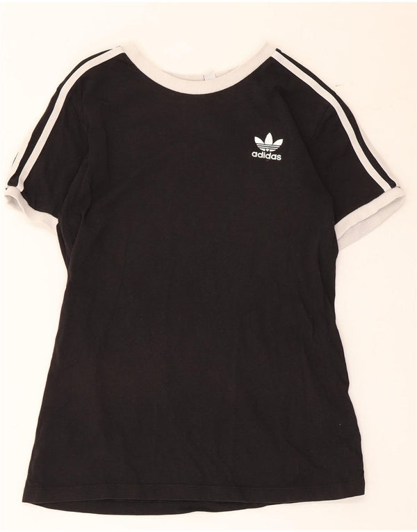 Adidas Γυναικείο T-Shirt Top UK 12 Medium Black Colourblock Βαμβακερό