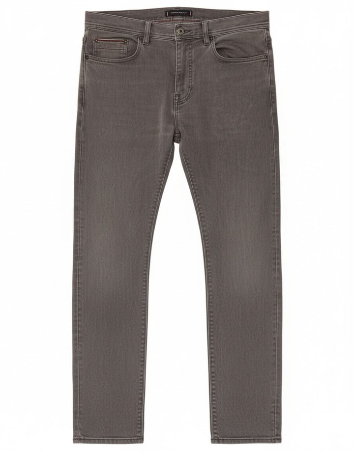 Tommy Hilfiger Mens Bleecker Slim Jeans W32 L32 Γκρι βαμβακερό
