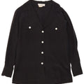 Spazio Γυναικείο πουκάμισο Oversized Μπλούζα UK 10 Small Black Silk