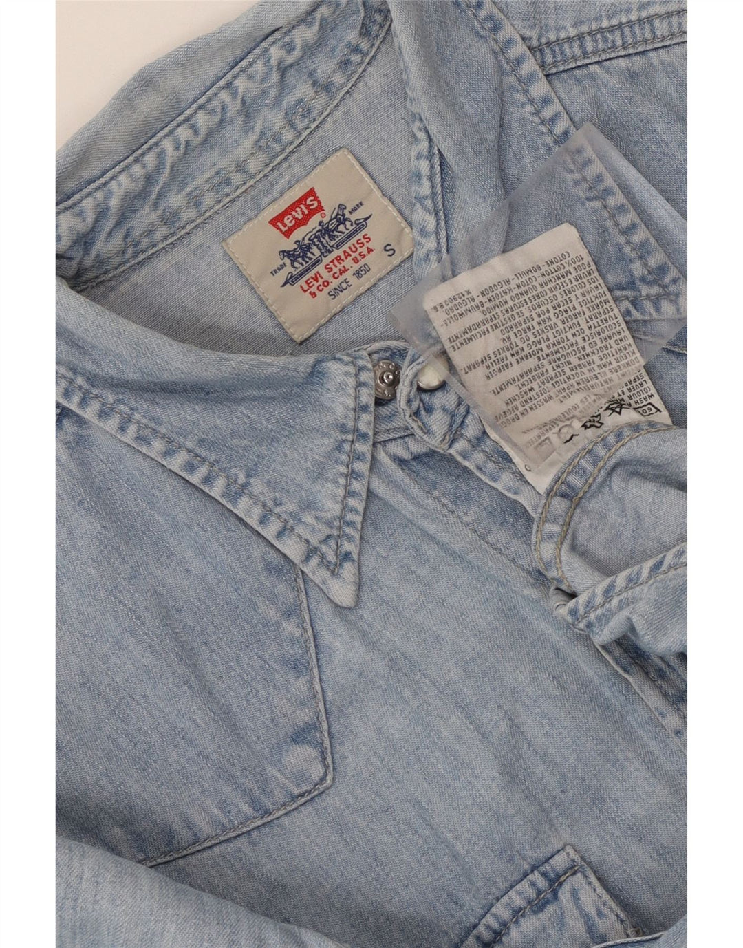 Ανδρικό τζιν πουκάμισο Levi's μικρό μπλε βαμβακερό