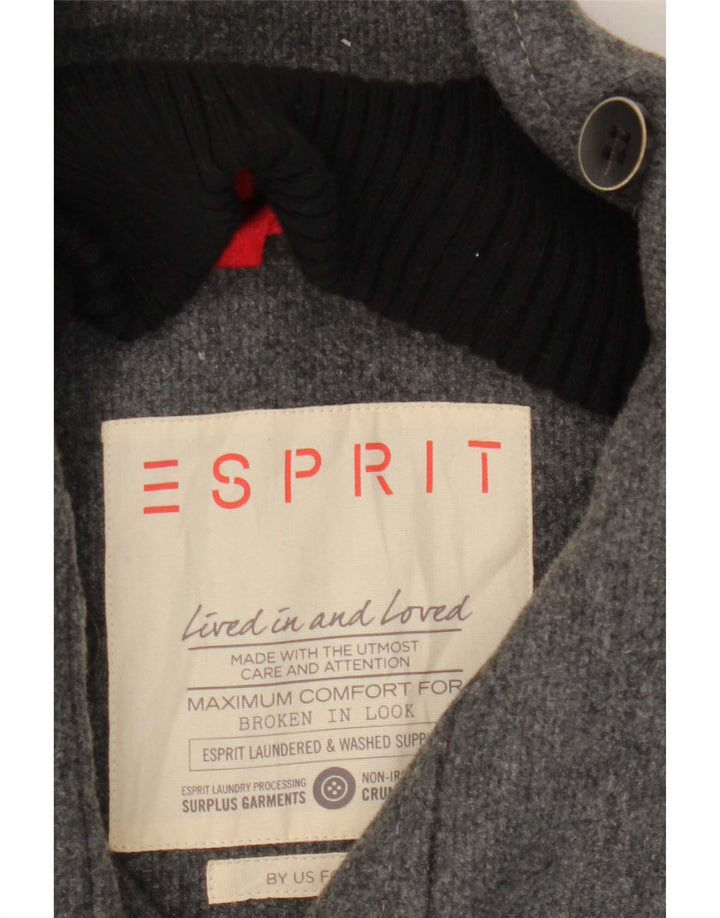 Ανδρικό στρατιωτικό μπουφάν Esprit UK 42 XL Γκρι μαλλί