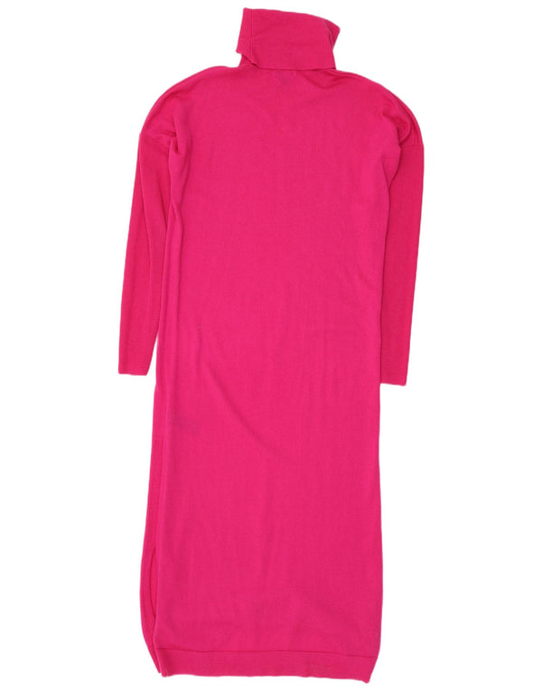 Karen Millen Γυναικείο φόρεμα με ρολό λαιμόκοψη UK 14 Medium Pink Wool