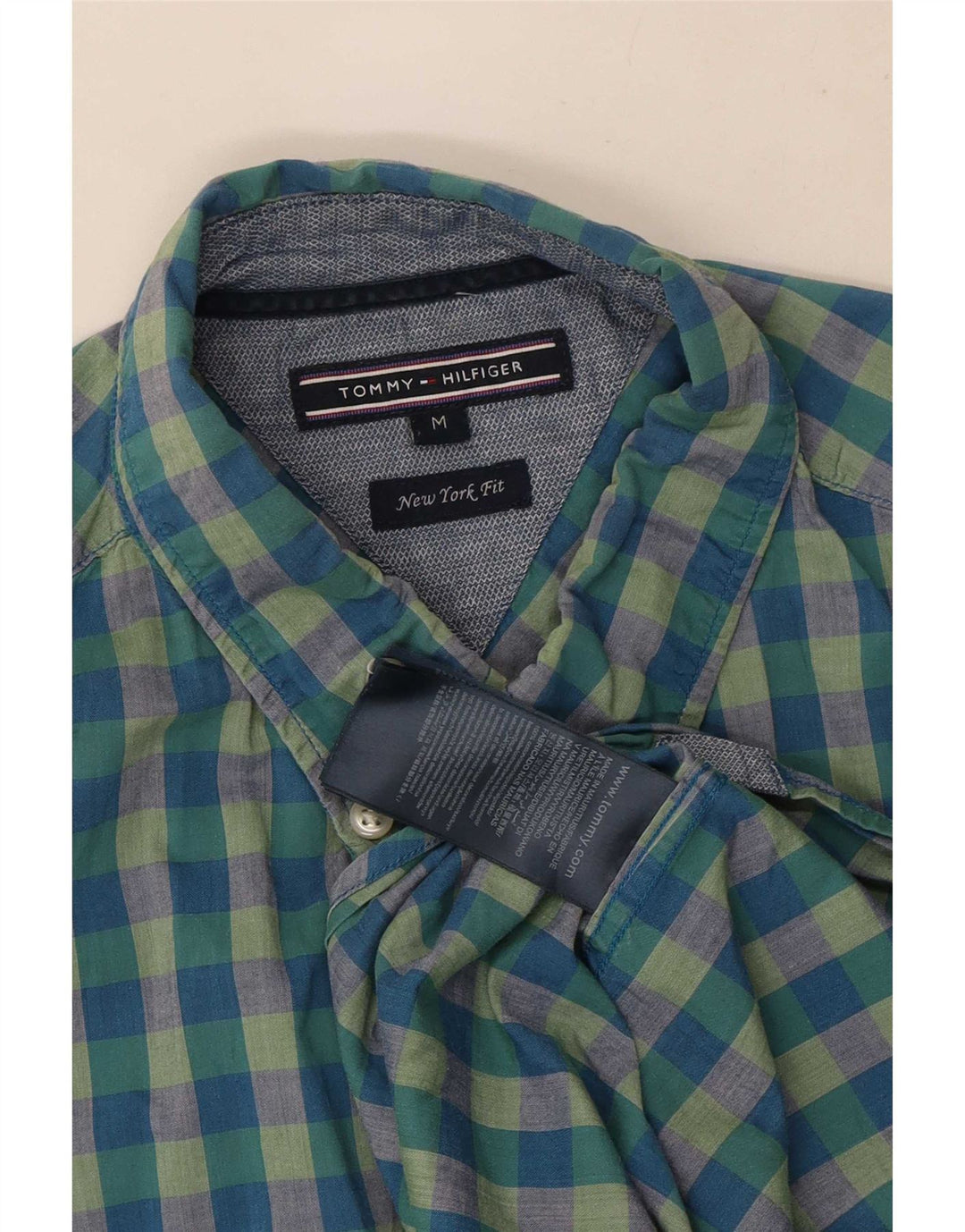 Tommy Hilfiger Ανδρικό πουκάμισο New York Fit Medium Blue Gingham Cotton