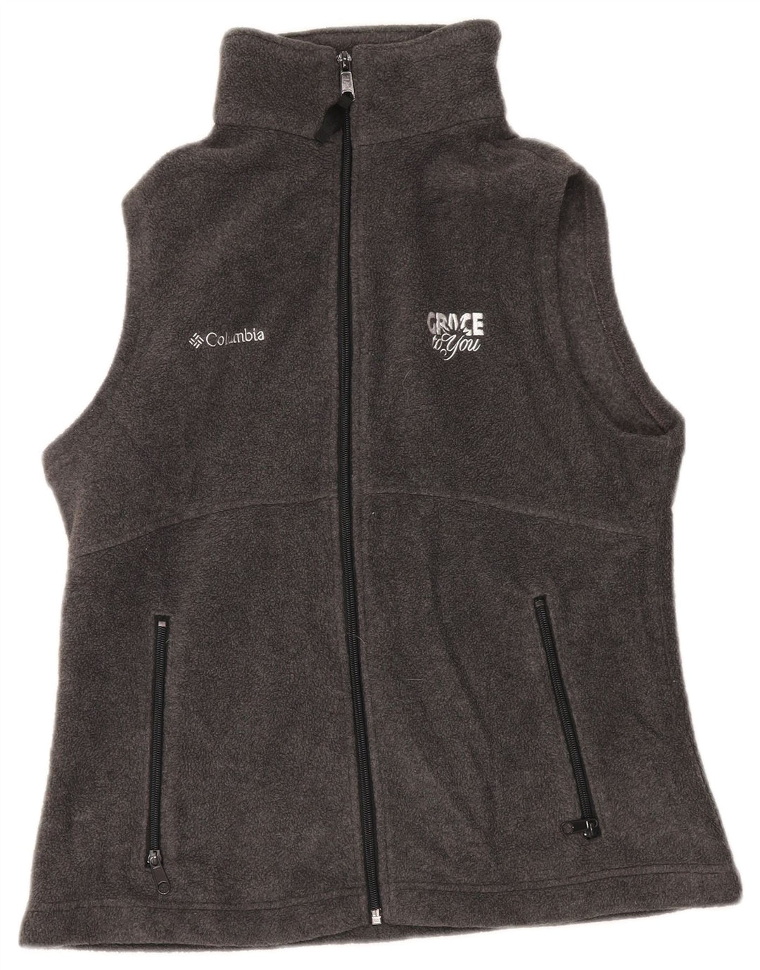 COLUMBIA Γυναικείο Fleece Gilet UK 14 Medium Grey Polyester