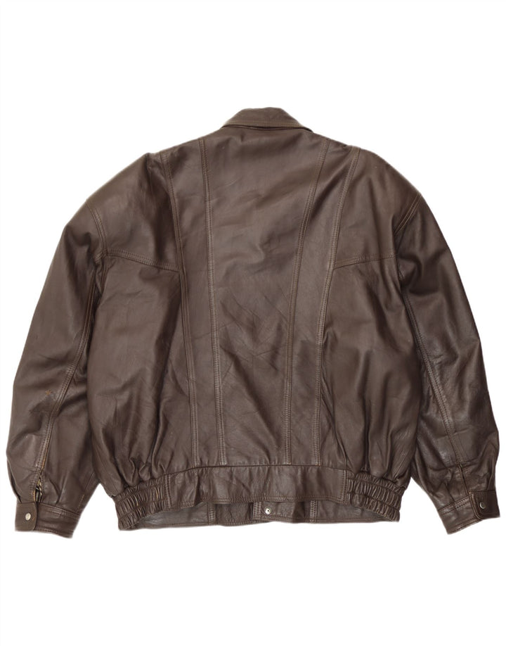 Hohenstein Ανδρικό Bomber Δερμάτινο Μπουφάν UK 44 2XL Καφέ Δερμάτινο