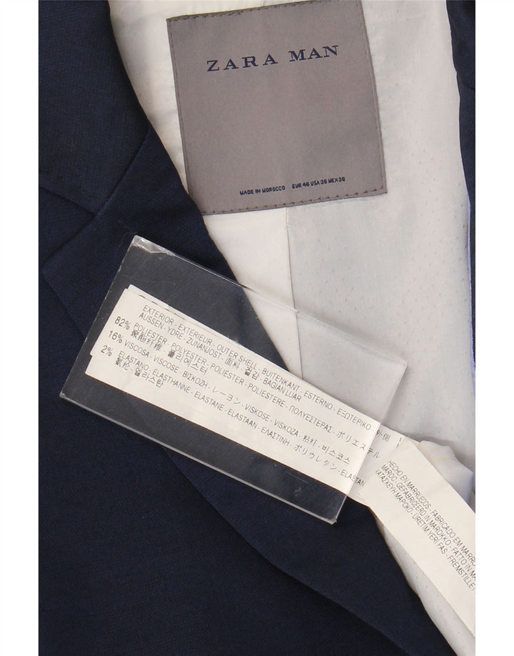 Zara Ανδρικό σακάκι μπλέιζερ με 2 κουμπιά EU 46 Small Navy Blue Polyester