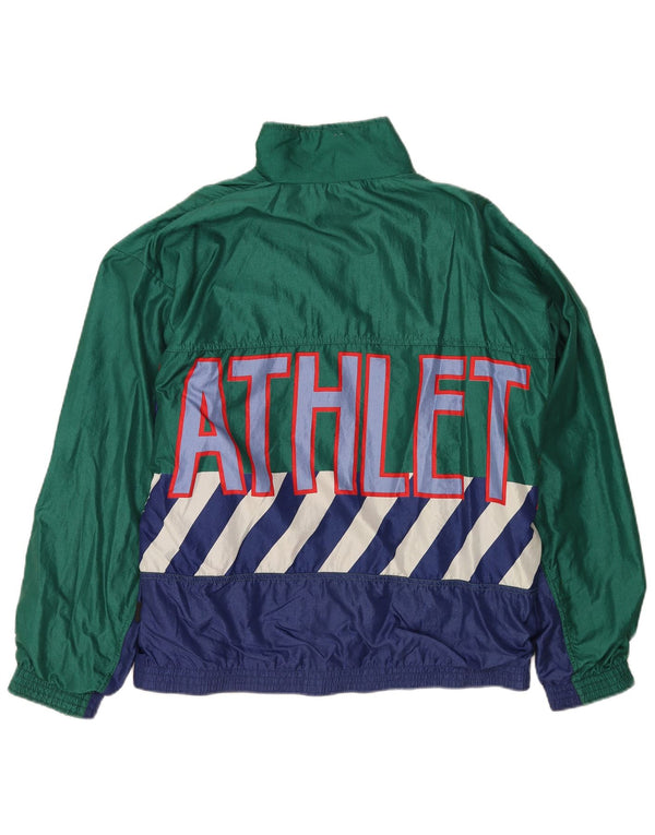 ATHLETA Γυναικεία φόρμα φόρμας γραφικών Top Jacket UK 22 3XL Green Colourblock