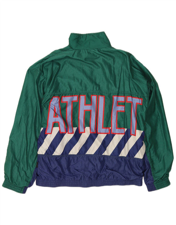 ATHLETA Γυναικεία φόρμα φόρμας γραφικών Top Jacket UK 22 3XL Green Colourblock