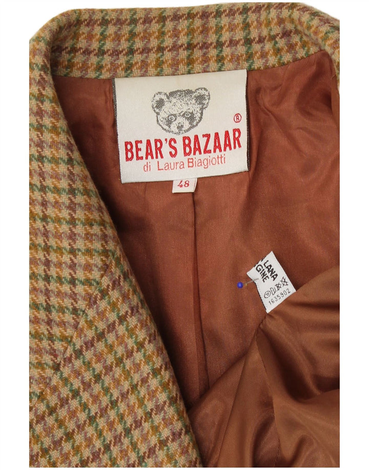 Laura Biagiotti Γυναικείο σακάκι με 2 κουμπιά σακάκι IT 48 XL Beige Houndstooth