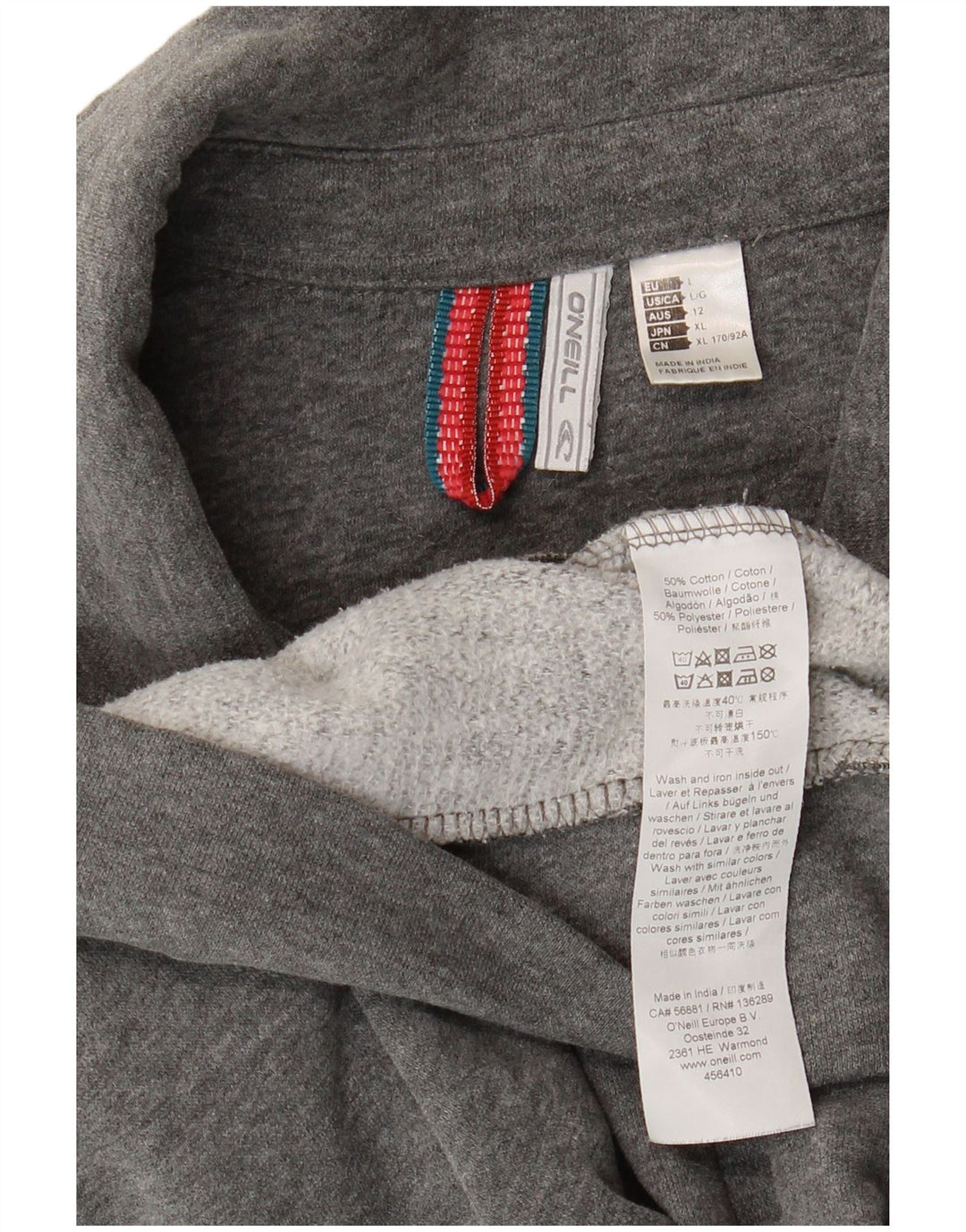 Γυναικεία αθλητική φόρμα O'Neill Top Jacket UK 14 Large Grey Flecked Cotton