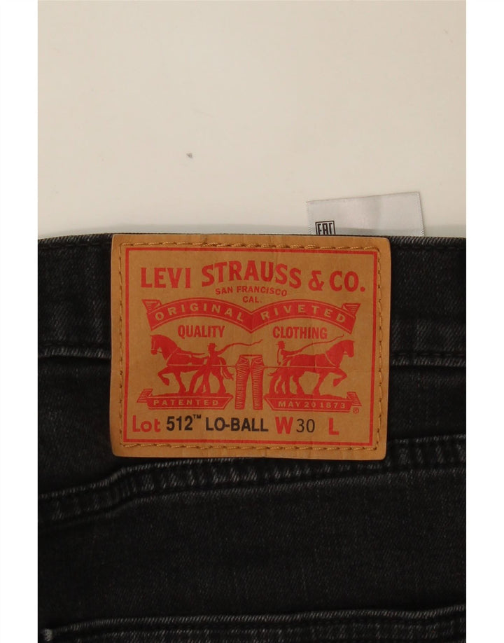 LEVI'S Womens 512 Slim Tapered Jeans W30 L30 Black Cotton