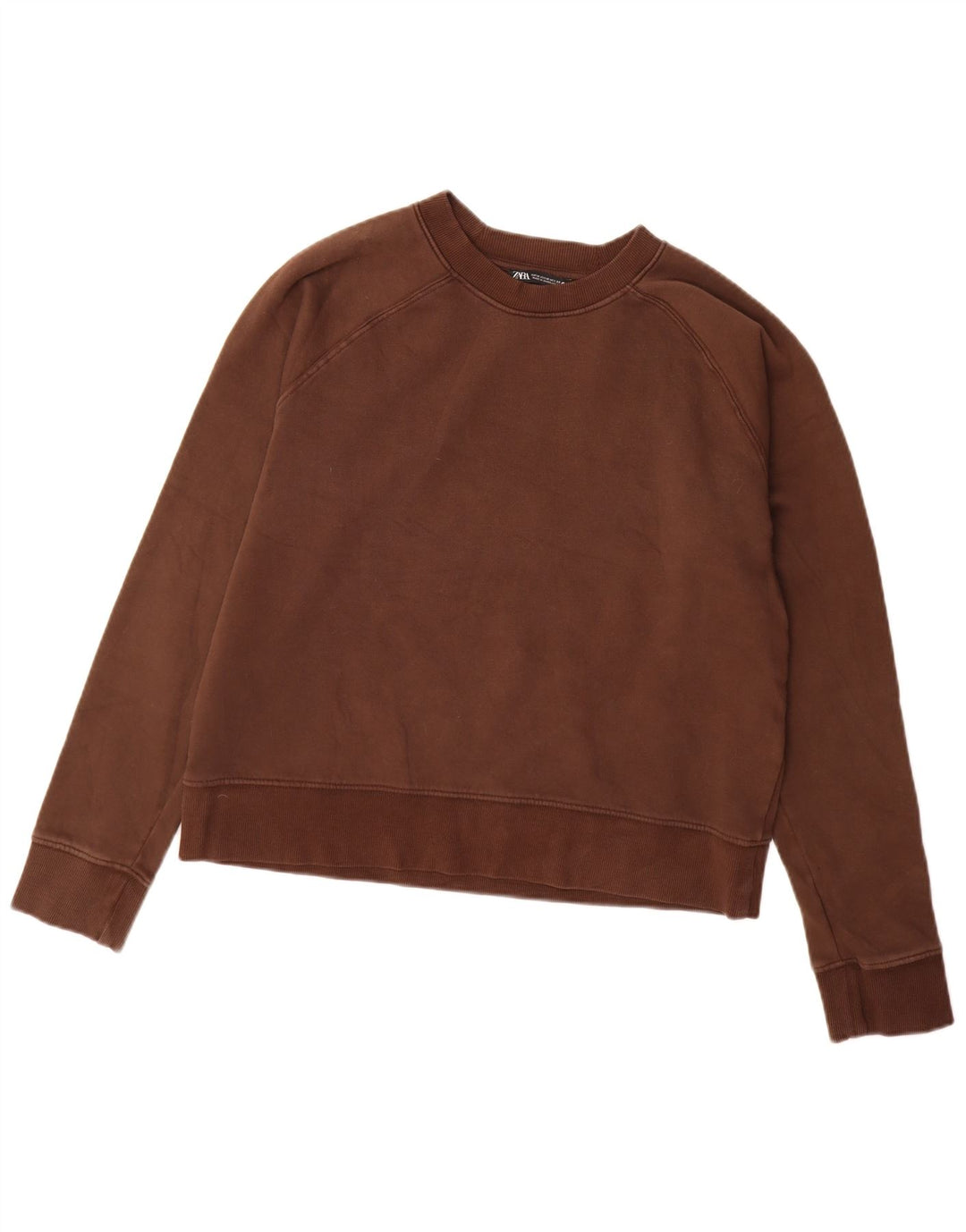 Zara Γυναικεία Φούτερ Jumper UK 14 Βαμβακερό μεσαίο καφέ