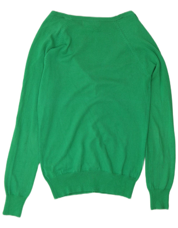 Zara Womens Cardigan Sweater UK 14 Large Green Cotton