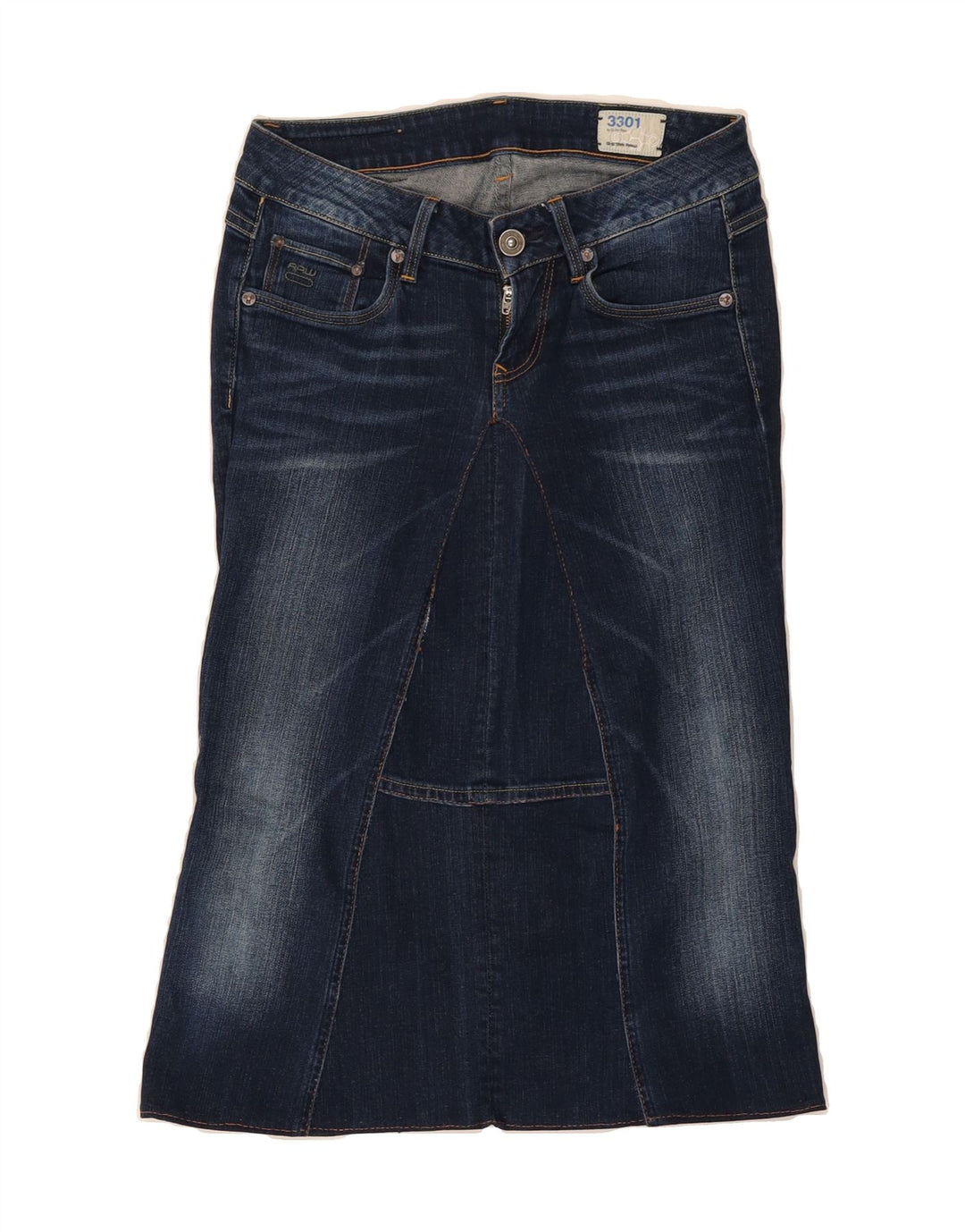 G-STAR Womens 3301 Denim Skirt W27 Small Blue Cotton Vintage G-Star and Second-Hand G-Star from Messina Hembry 