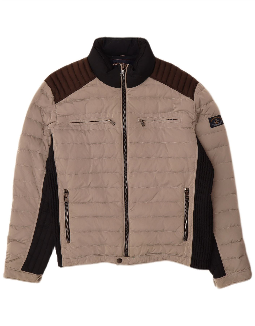 Amerigo Vespucci Ανδρικό μπουφάν με επένδυση UK 40 Large Grey Colourblock Polyamide