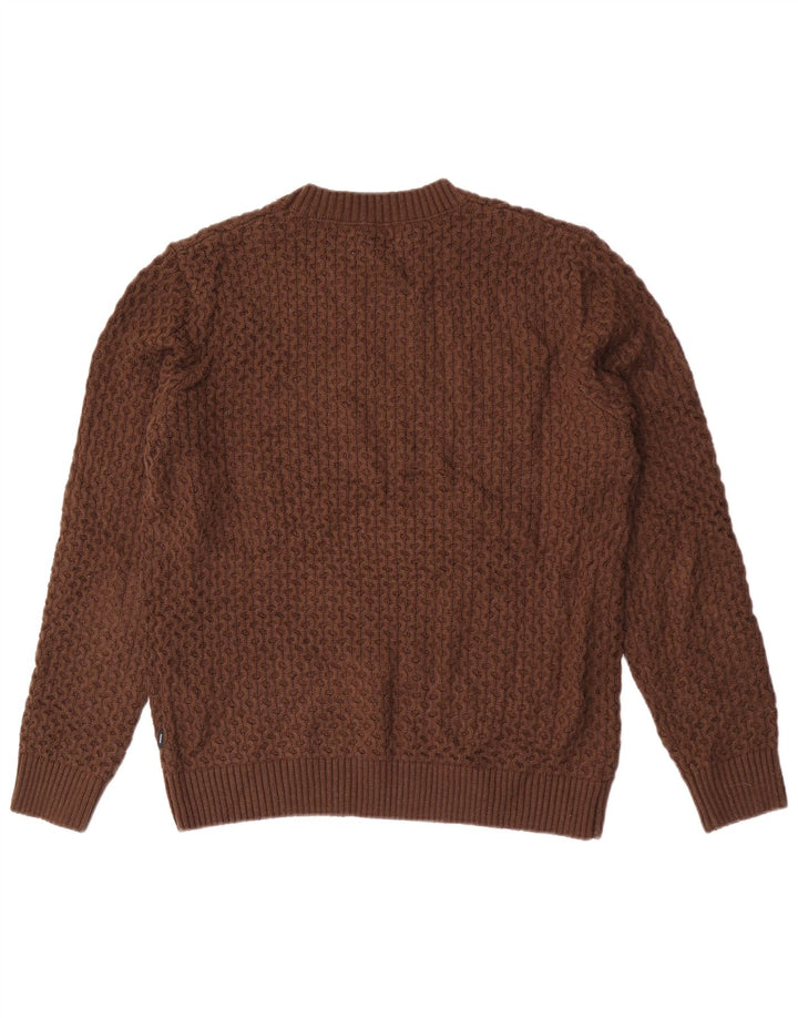 Jack & Jones Ανδρικό πουλόβερ με λαιμόκοψη, μεγάλο καφέ ακρυλικό