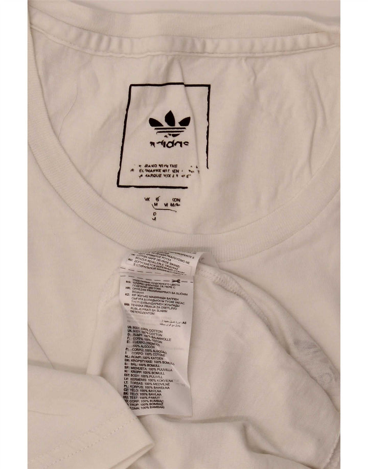Ανδρικό T-Shirt Adidas Τοπ μεσαίο λευκό βαμβακερό
