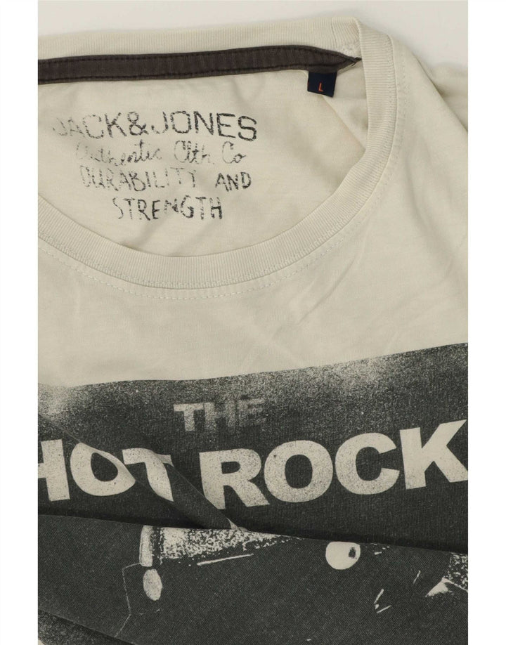Ανδρικό γραφικό μπλουζάκι Jack & Jones Top Larg White