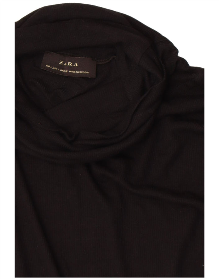 Zara Γυναικείο τοπ Μακρύ μακρυμάνικο UK 16 Large Μαύρο