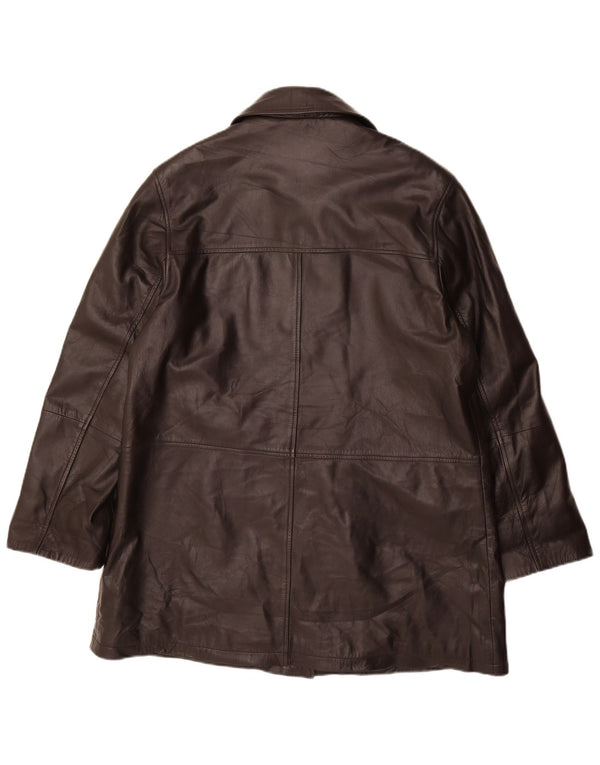 Vintage Γυναικείο Δερμάτινο Παλτό IT 46 Large Μαύρο Δερμάτινο