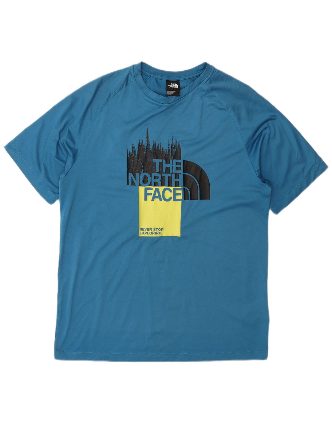 THE NORTH FACE Mens Graphic T-Shirt Top Medium Blue Polyester