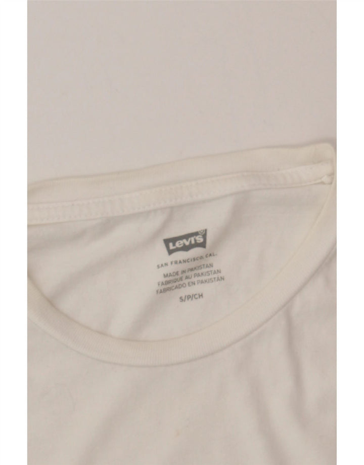 LEVI'S Mens Graphic T-Shirt Top Small White Vintage Levi's and Second-Hand Levi's from Messina Hembry 