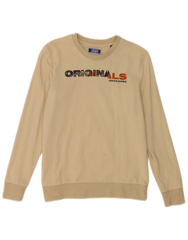 Jack & Jones Boys Graphic Φούτερ Regular Fit Jumper 13-14 ετών Μπεζ